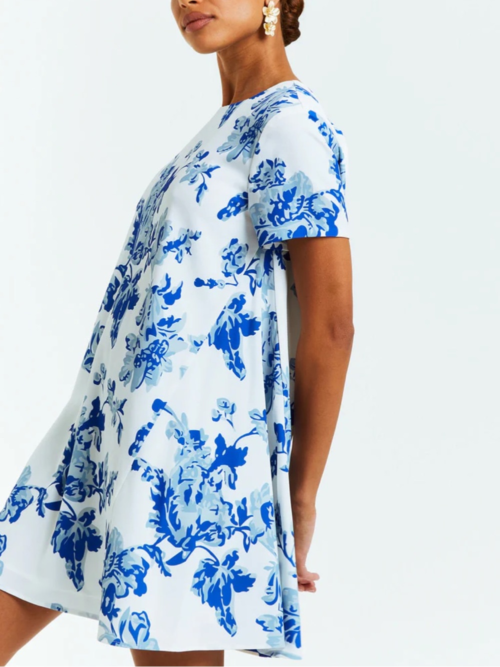 Mestiza Cecily Mini Dress - White & Blue